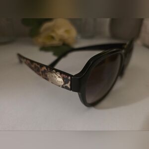 Coach Black and Tan Patterned Sunglasses
